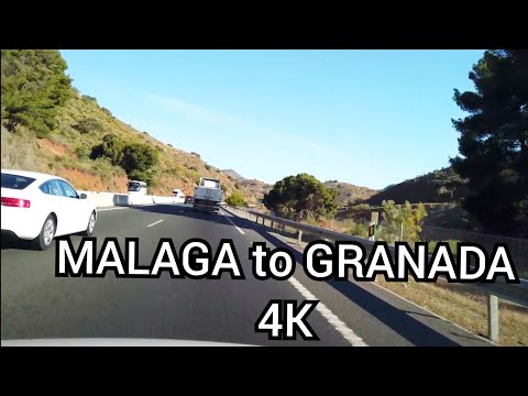 [4K Full Drive] MALAGA para GRANADA via Autovia, Andaluzia, Espanha