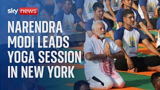 Narendra Modi leads Yoga session in New York - part one