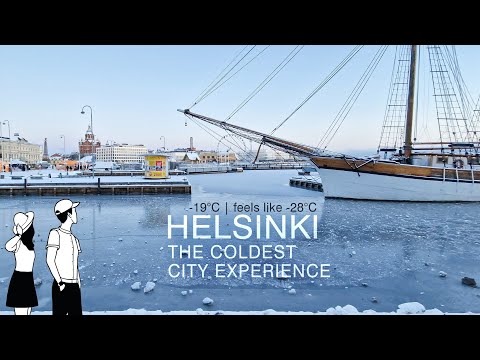 4K Helsinki 🇫🇮 : The Coldest City Experience | -19°C feels like -28°C