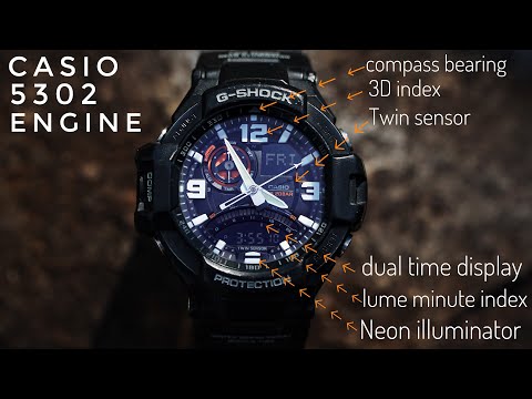Casio 5302 Module - Watch set-up, functions demo & test screen