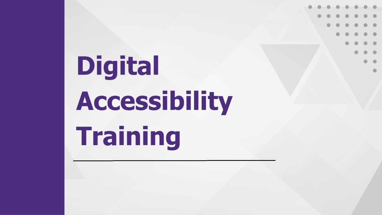 OARS Digital Accessibility Overview Training