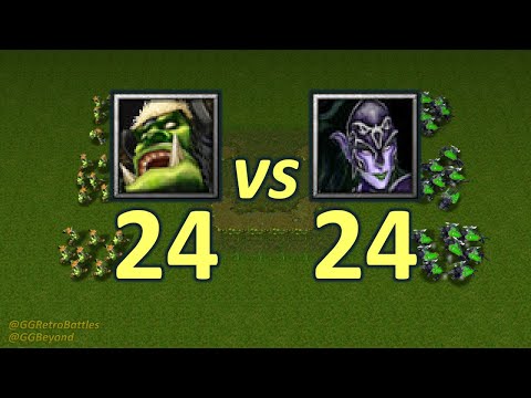 24 Grunts vs 24 Huntresses - Same Food - WarCraft III Retro Battles