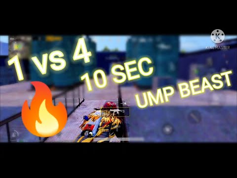 1 vs 4🔥 Ump clutch 10 sec #shorts #pubg