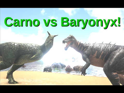 Baryonyx vs Carnotaurus! ARK: Survival Evolved