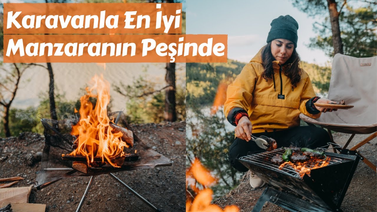 Karavanda Odun Ateşinde Köfte Ekmek Piyaz - Trail of Us Van Life