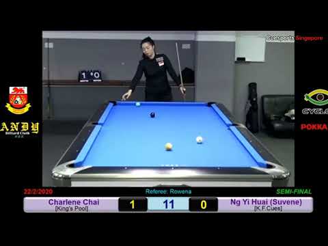 Charlene Chai Vs. Ng Yi Huai (Suvene) | Race To 11- NATIONAL 9 BALL CHAMPIONSHIP.