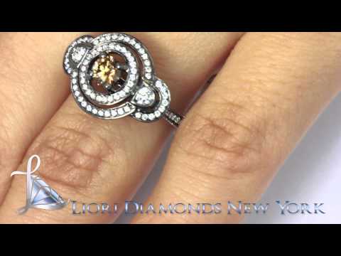 FD-543 - 1.52 Carat Natural Fancy Chocolate Brown Diamond Engagement Ring 14k Black Gold