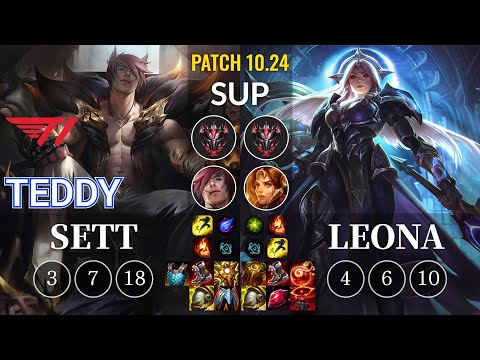 T1 Teddy Sett vs Leona Sup - KR Patch 10.24