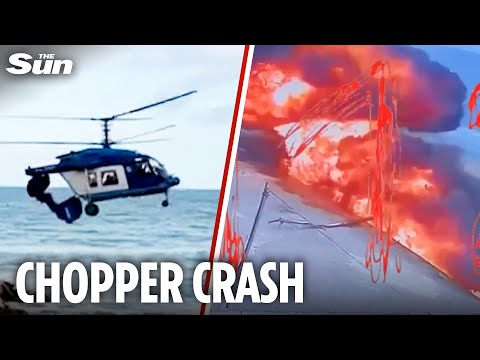 Horror moment Russian helicopter loses tail before crashing in flames with four ‘burned alive'