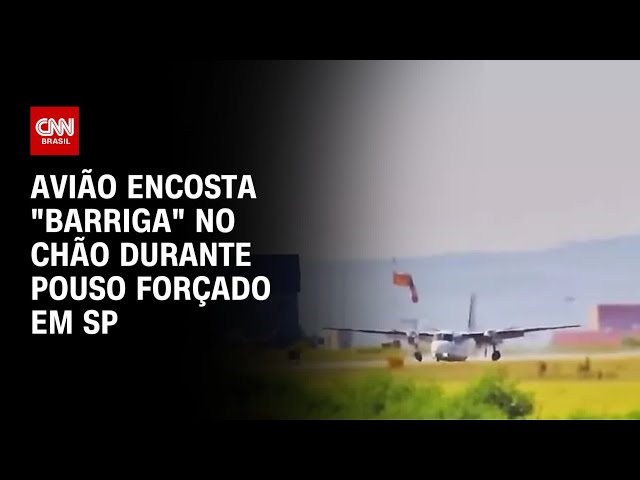 Avião encosta "barriga" no chão durante pouso forçado em SP | CNN 360º