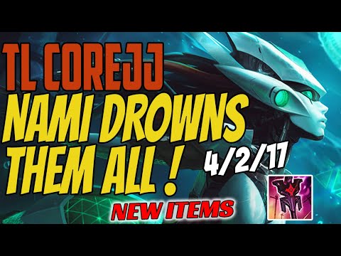 Team Liquid Corejj Plays NAMI Support vs Thresh  - Challenger Gameplay - New Items - Season 11