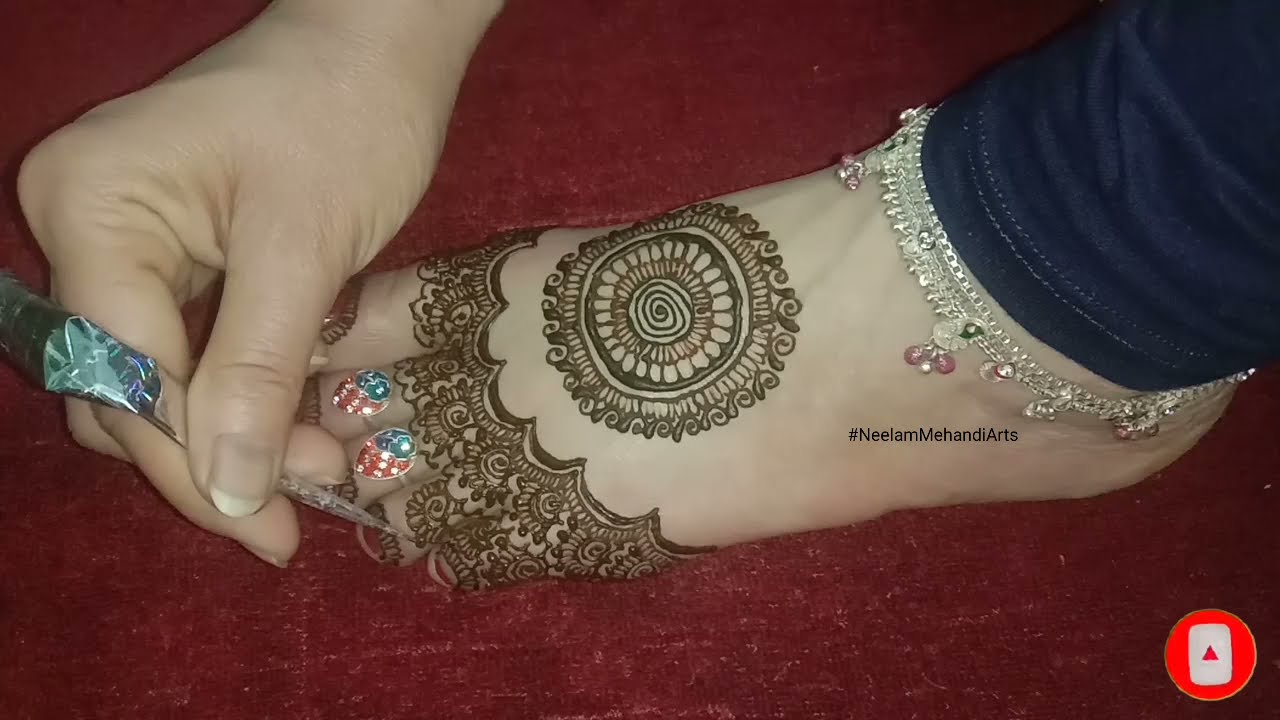 most beautiful feet mehndi design for bedinners by neelam mehandi arts