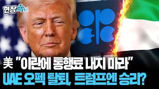미국 이란에 호르무즈 통행료 내지 마라 경고…UAE의 OPEC 탈퇴, 트럼프엔 승리? [현장쏙] / 연합뉴스TV(YonhapnewsTV)