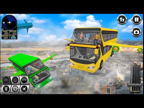 Flying Bus Driving 3D ,Real Air Coach Driver Simulator / Bus Driving Flying Android GamePlay #games