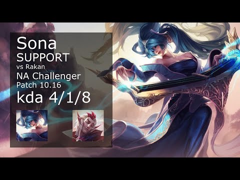Sona Support & Syndra vs Rakan & Ashe - NA Challenger 4/1/8 Patch 10.16 Gameplay