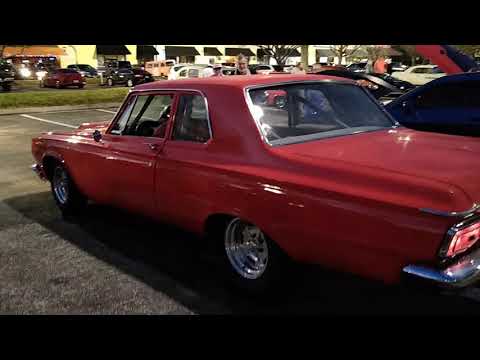 The Barker brothers 64 Plymouth Savoy cross ram Hemi, Hooters Sarasota, February, 2021
