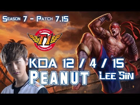 SKT T1 Peanut LEE SIN vs ELISE Jungle - Patch 7.15 KR Ranked