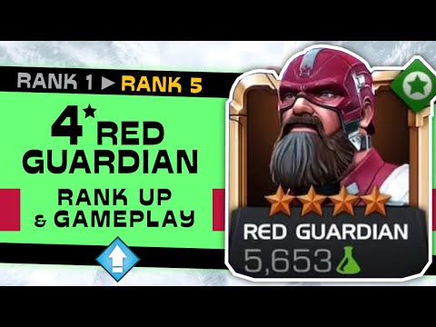 RED GUARDIAN 4 Star Rank 5 Level Up, Gameplay & Spiked Armor Fun! | Marvel Contest of Champions