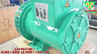 Đầu Phát 31.1KVA 22KW , Không Chổi Than , 1 bac đạn