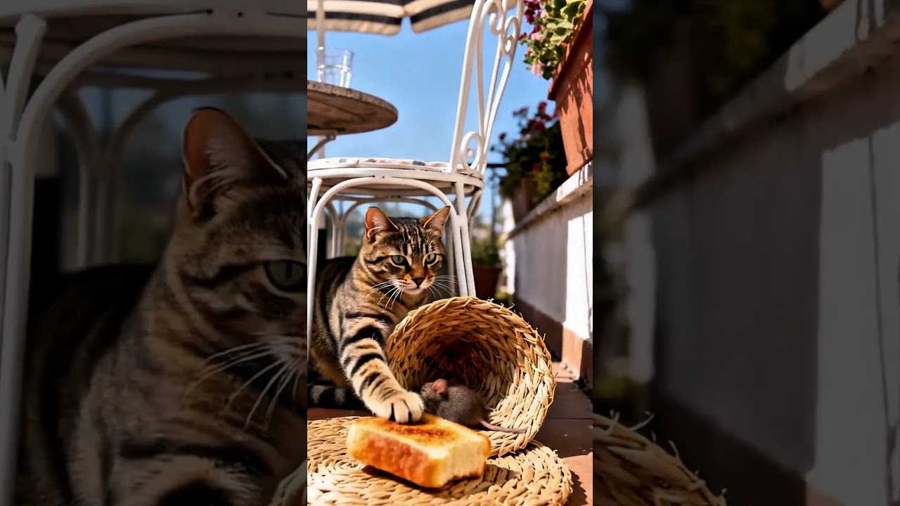 狡猾なネズミはネコの罠にかかった。#catlife #funny #orangecat#cute #cat #mouse 🐹🐱🐹#mousemurah