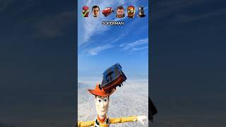 Carros de Super Héroes vs Woody #beamng #beamngdrive #game #juego #carros