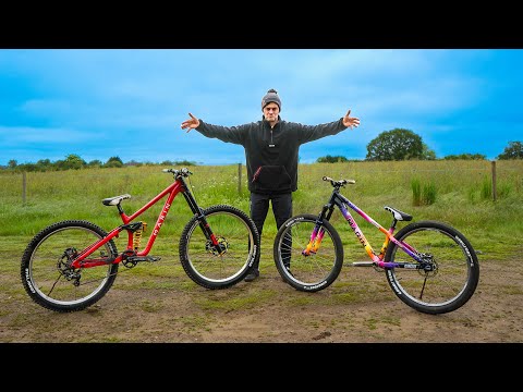 MY HARDLINE DOWNHILL BIKE AND CUSTOM PAINT DIRT JUMP BUILD!!