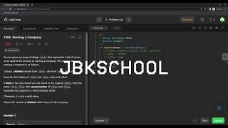 YouTube video 'EN) Leetcode 2306. Naming a Company'