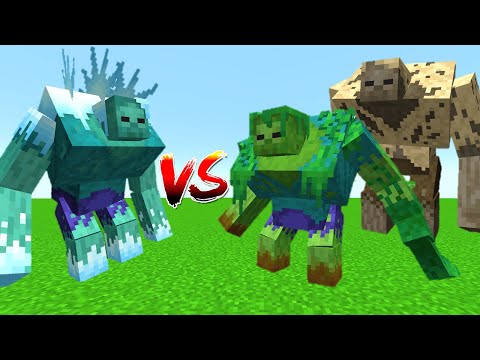 MUTANT FROZEN ZOMBIE VS MUTANT JUNGLE ZOMBIE & HUSK - MINECRAFT MOB BATTLE