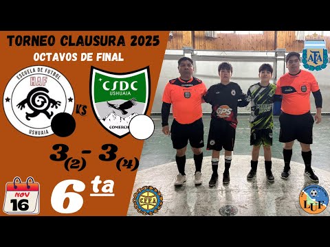 Futsal AFA Ushuaia Clausura 2025 - Octavos - 6ta -Comercio Blanco vs HAF Negro