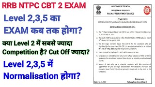 RRB NTPC CBT 2 Exam। Level 2, 3, 5 का EXAM कब होगा? Level 2 में सबसे ज्यादा Competition??