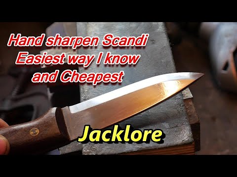 How to Hand Sharpen a Scandi grind knife EASIEST WAY I KNOW
