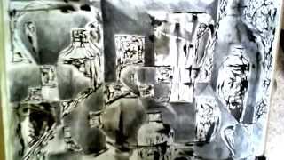 preview picture of video 'Technical Experiment in Visual Arts Composition Drawing Pencil EE + Black Ink + Carre Pastel'