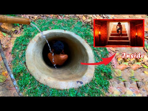 145 Days Building The Most Amazing Underground Water Slide Temple House