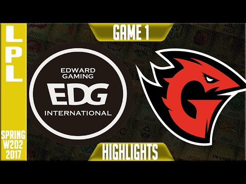 Edward Gaming vs Game Talents Highlights Game 1 - LPL W2D2 Spring 2017 - EDG vs GT g1