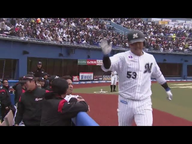 【3回裏】マリーンズ・江村のソロホームランで先制!! 2019/3/10 M-D