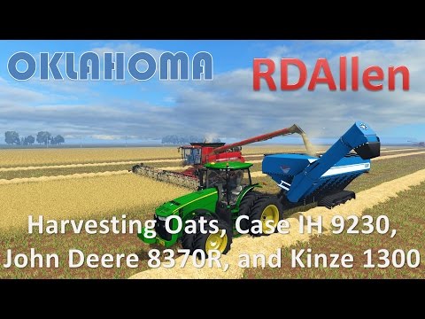 Oat Harvesting With Case IH 9230, John Deere 8370R, and Kinze 1300 - Farming Simulator 15 Oklahoma