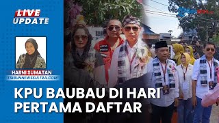 Suasana Hari Perdana Pendaftaran Pilkada 2024 di Baubau, Banyak Simpatisan Calon Tertib di Lokasi
