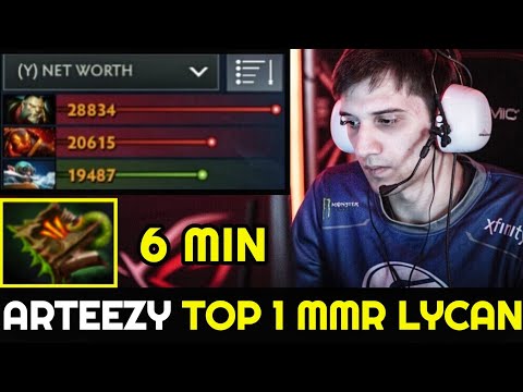 ARTEEZY Top 1 MMR Mid Lycan with Fast Farm 6min Necronomicon 7.26 Dota 2