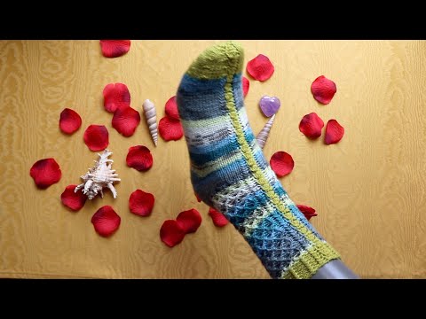 #Socken stricken offen mit Ziernaht "Waffel"