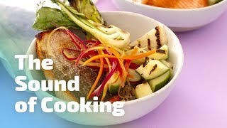 Crispy Salmon Bulgur Grain Bowl with Grilled Summer Vegetables // The Sound of Cooking Video