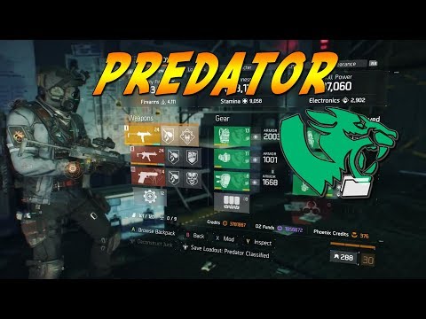 The Division 1.8 Classified PVP predator Build (50% chrit hit chance 130% chrit hit damage)