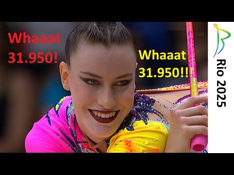 Darja VARFOLOMEEV Clubs All Around Final (31.950) 2025 Rio Rhythmic Gymnastics World Championships