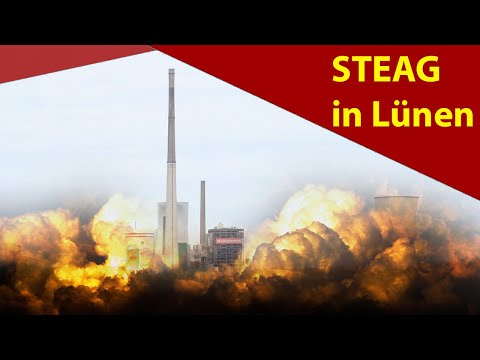STEAG Lünen 💥 Sprengung Steinkohle-Kraftwerk (Schornstein, Kesselhaus und Kühlturm) Firma Hagedorn