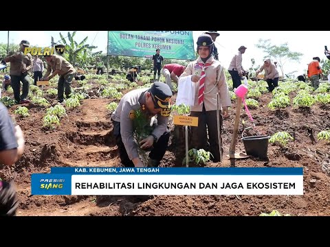 POLRES KEBUMEN TANAM 5.200 BIBIT PINUS DI LAHAN PERHUTANI KARANGGAYAM