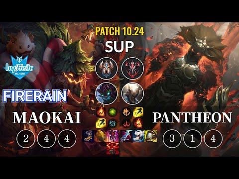 hyF FireRain Maokai vs Pantheon Sup - KR Patch 10.24