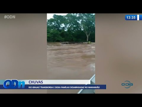 Rio Grajaú transborda no Estado do Maranhão em ruas e avenidas, desabrigando famílias 04 01 2022