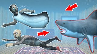 Granny under WATER vs Grandpa vs Shark - funny horror animation (collection 55 min.)