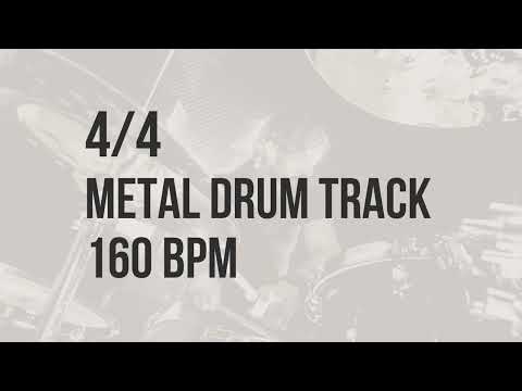 4/4 METAL DRUM TRACK 160 BPM #3 - DRUM BEAT - RHYTHM PATTERN