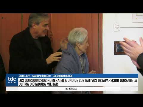 DANIEL BIVI|LOS QUIRQUINCHOS HOMENAJEÓ A UNO DE SUS NATIVOS DESAPARECIDO DURANTE LA ULTIMA DICTADURA