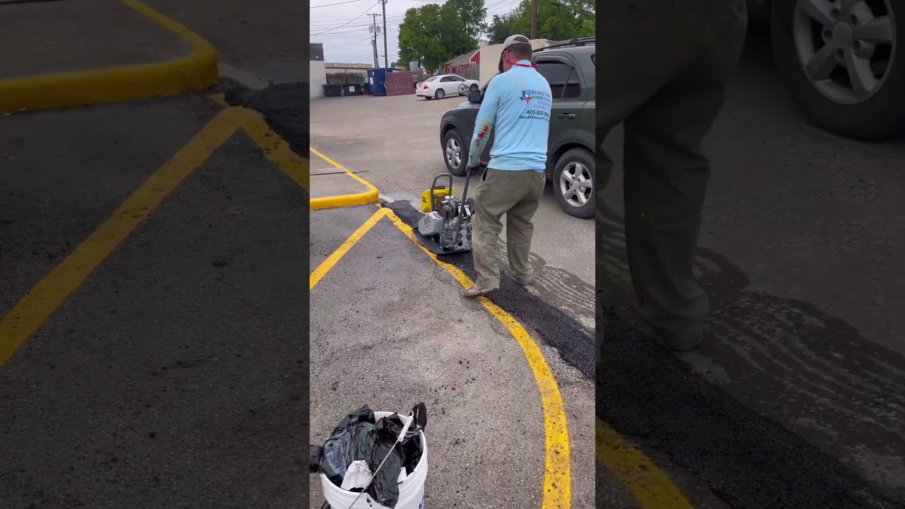 Vibes and Thrills: Asphalt Vibratory Compaction on Another Level! #asphalt #parkinglot